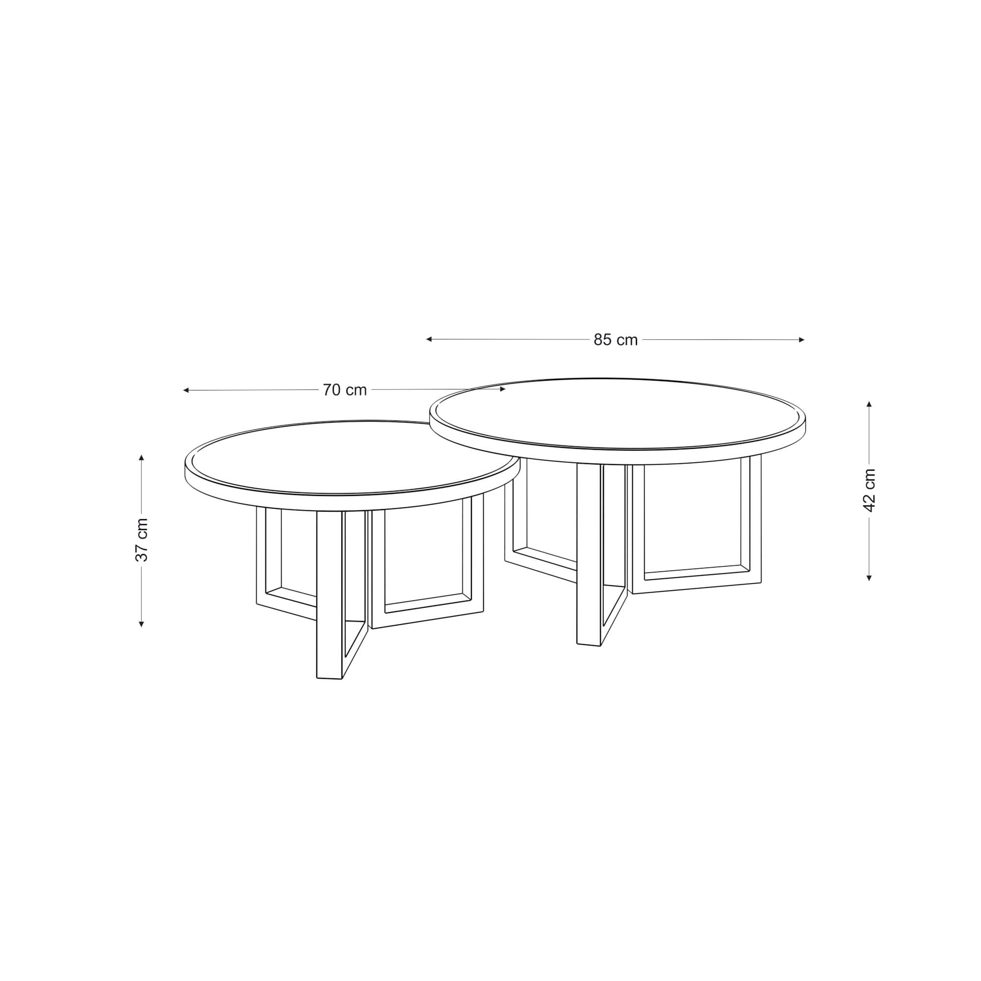 סט שולחנות LORI עץ בהיר