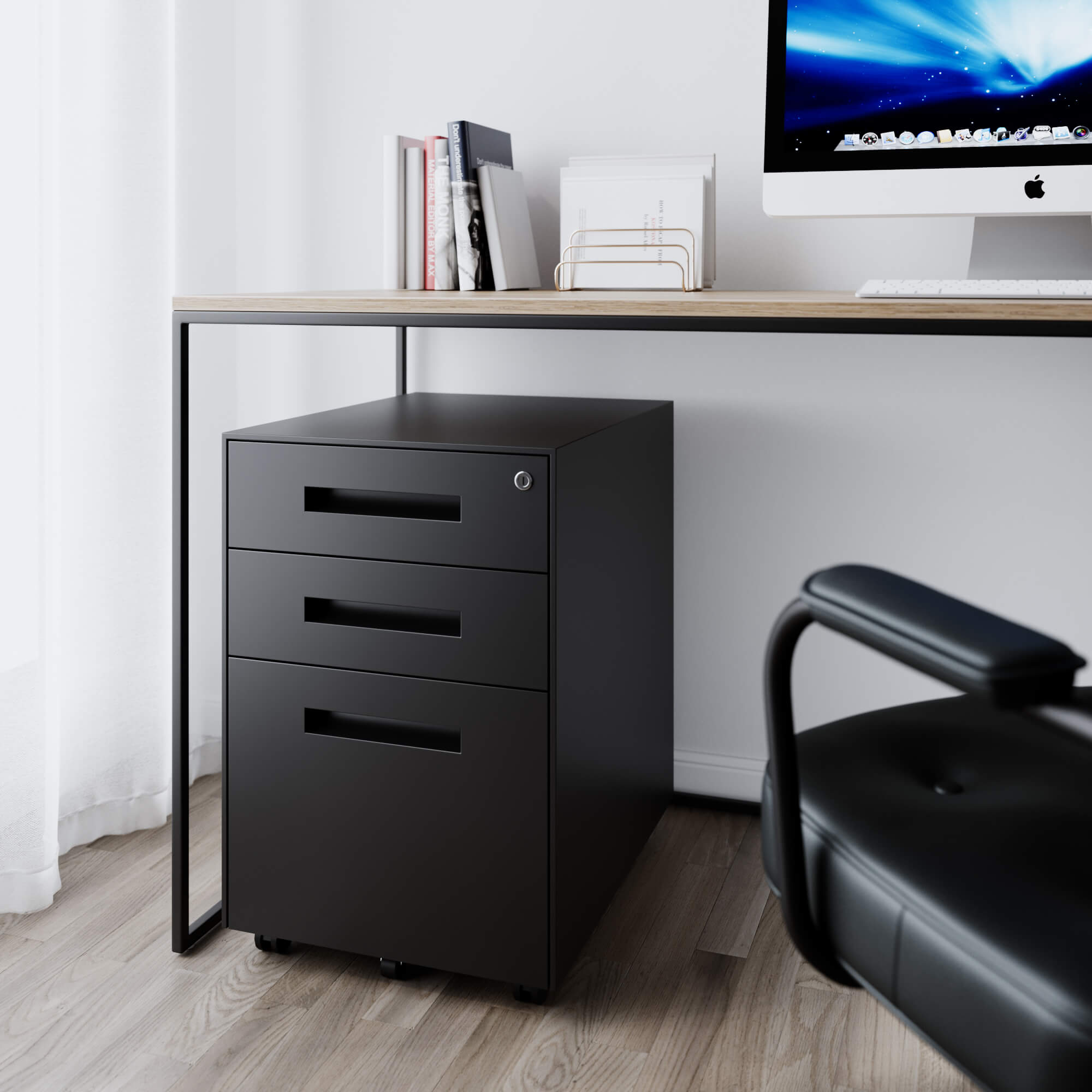שידת מגירות Cabinet שחורה שידת מגירות Cabinet שחורה