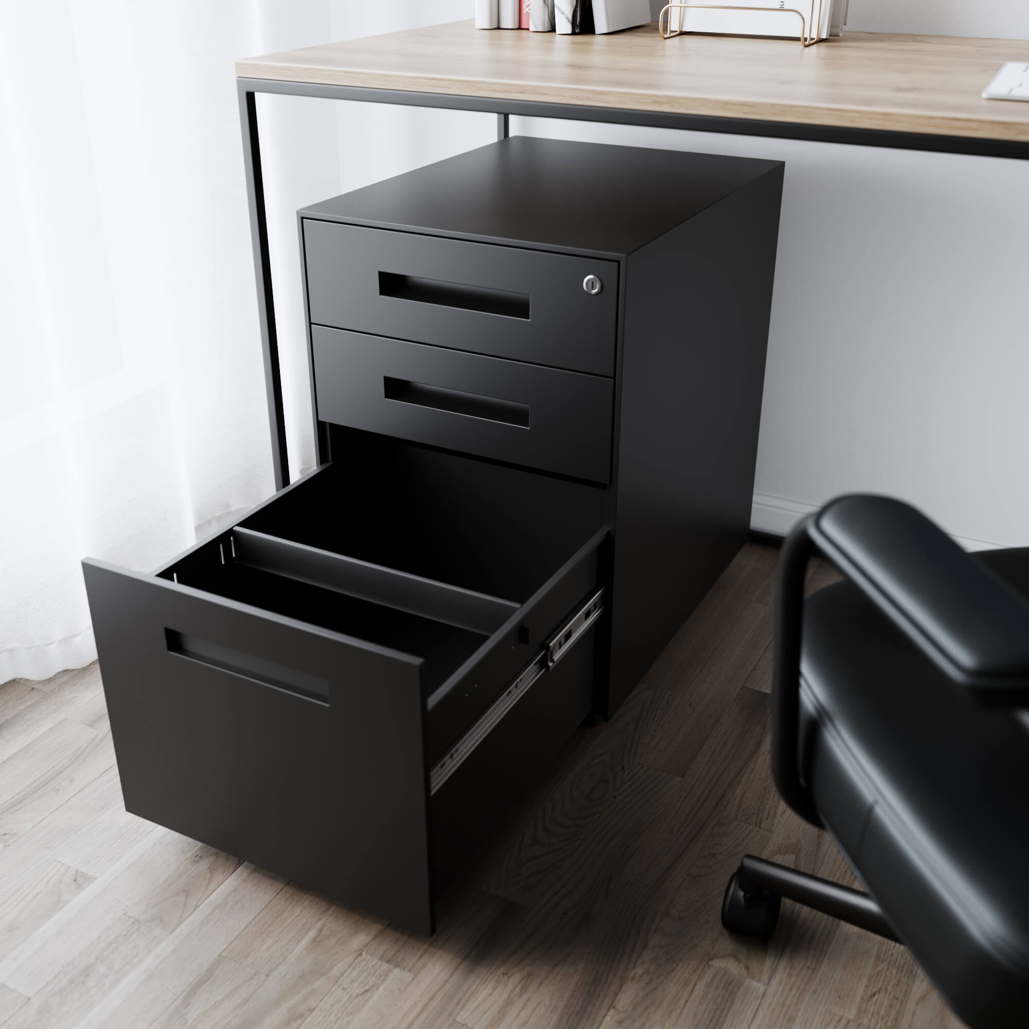 שידת מגירות Cabinet שחורה שידת מגירות Cabinet שחורה