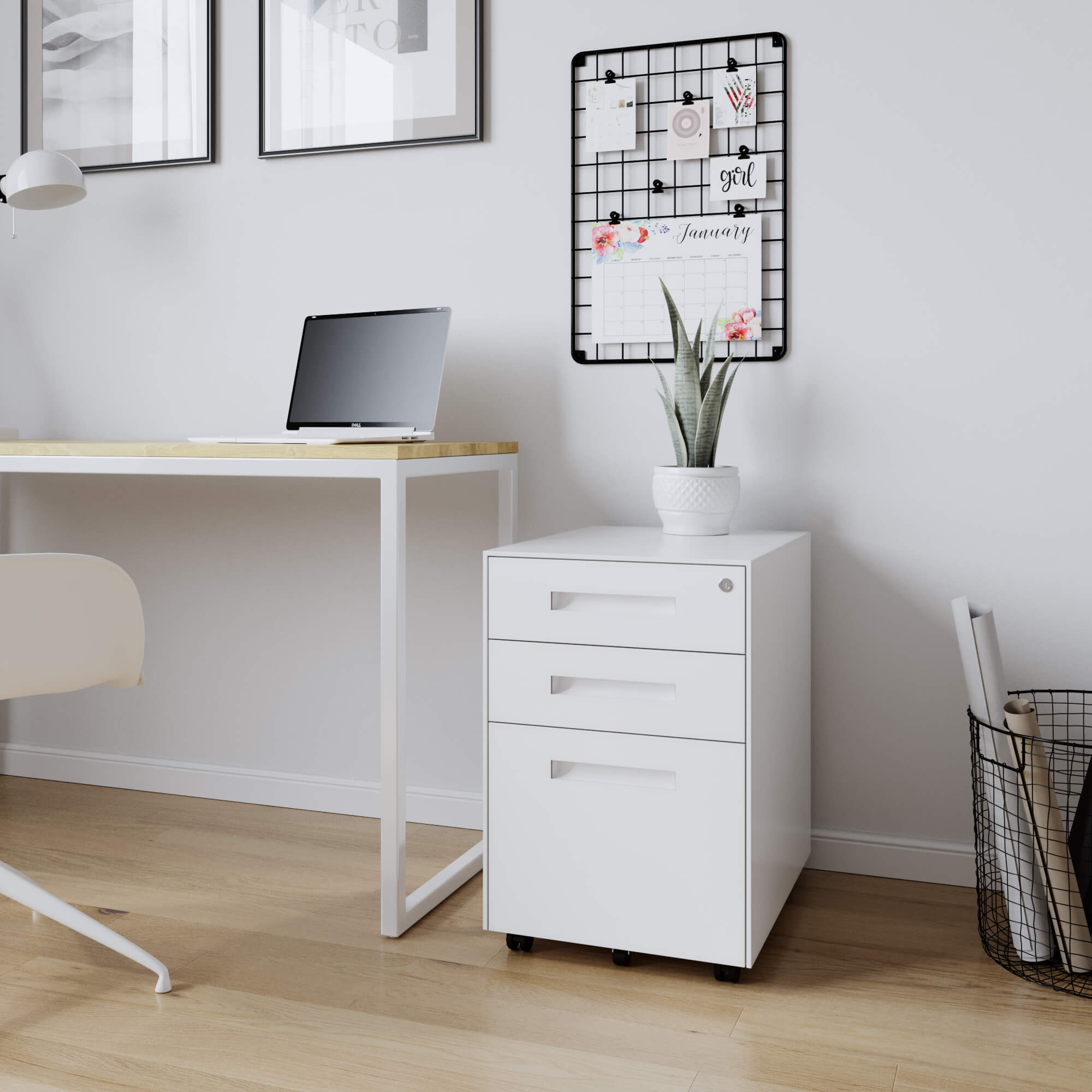 שידת Metal Cabinet לבנה שידת Metal Cabinet לבנה